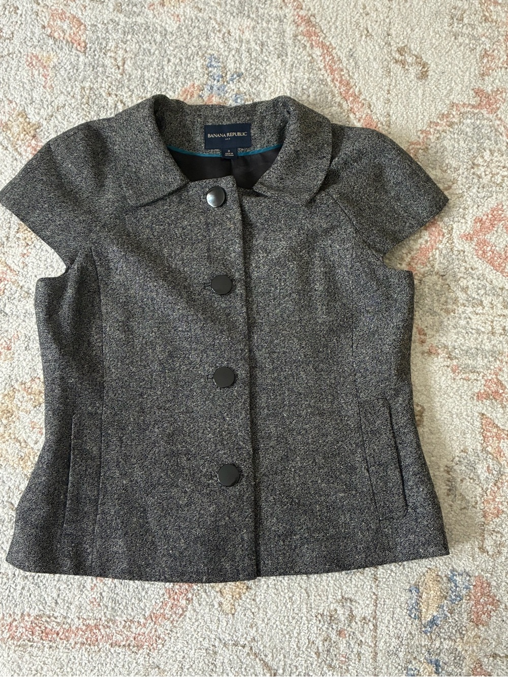 Banana Republic Women's Short Sleeve Gray Wool Blend Jacket
